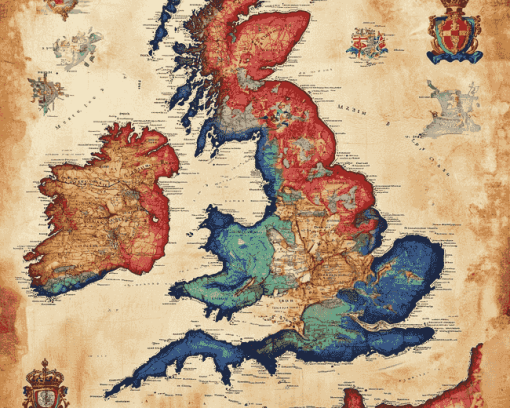 Colorful England Map Diamond Painting