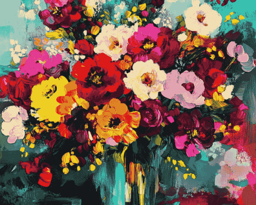 Colorful Floral Blossoms Diamond Painting