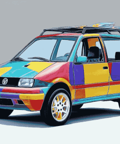 Colorful Golf Car Design Diamond Painting