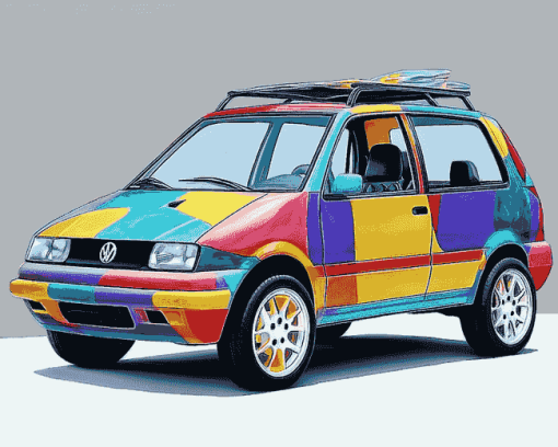 Colorful Golf Car Design Diamond Painting