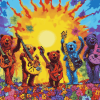 Colorful Grateful Dead Bears Diamond Painting