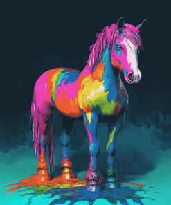 Colorful Horse Animal Art Diamond Painting