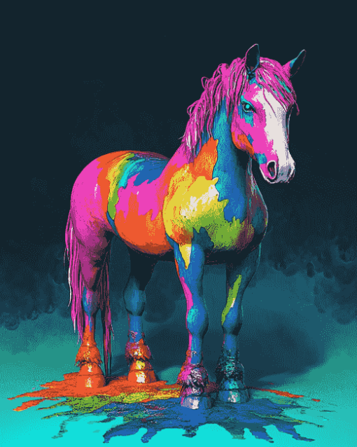 Colorful Horse Animal Art Diamond Painting