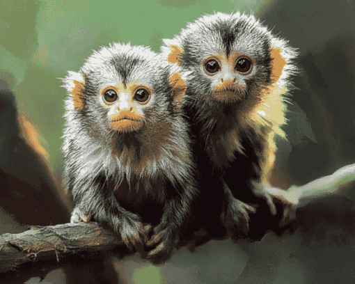 Colorful Marmosets Monkey Diamond Painting