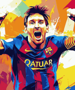 Colorful Messi Pop Art Diamond Painting