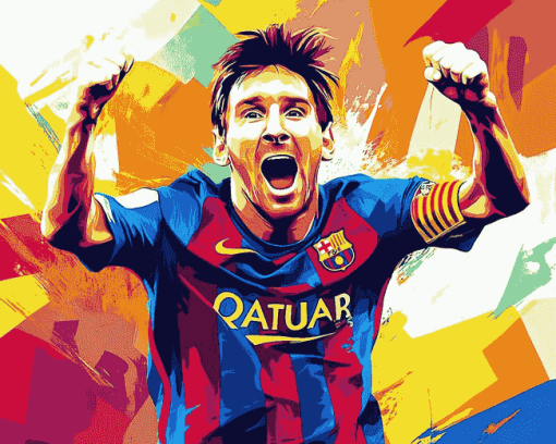 Colorful Messi Pop Art Diamond Painting