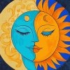 Colorful Moon and Sun Diamond Painting