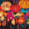 Colorful Paper Lantern Diamond Painting