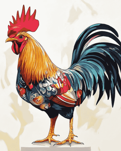 Colorful Rooster Diamond Painting