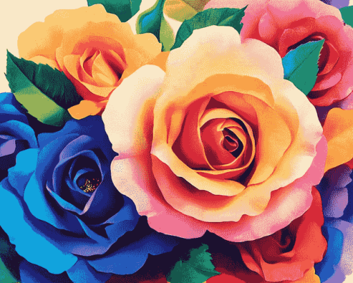 Colorful Rose Blossoms Diamond Painting