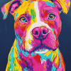 Colorful Staffy Puppy Diamond Painting