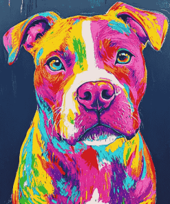 Colorful Staffy Puppy Diamond Painting