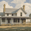 Country Farmhouse Building Diamond Painting