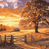 Country Landscape Sunset Diamond Painting