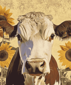 Cow and Sunflower Bliss Diamond Painting