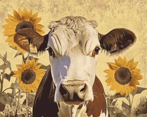 Cow and Sunflower Bliss Diamond Painting