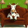 Cow on Couch Cartoon Diamond Painting