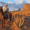 Cowboy Horse Riding in Arizona Diamond Painting