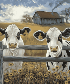 Cute Cows Farm Diamond Painting