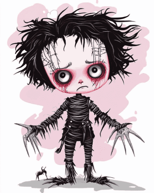 Cute Edward Scissorhands Animation Diamond Painting