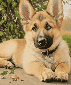 Cute Golden Shepherd Puppy Diamond Painting