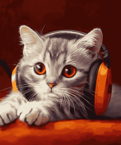 Cute Kitty Music Session Diamond Painting