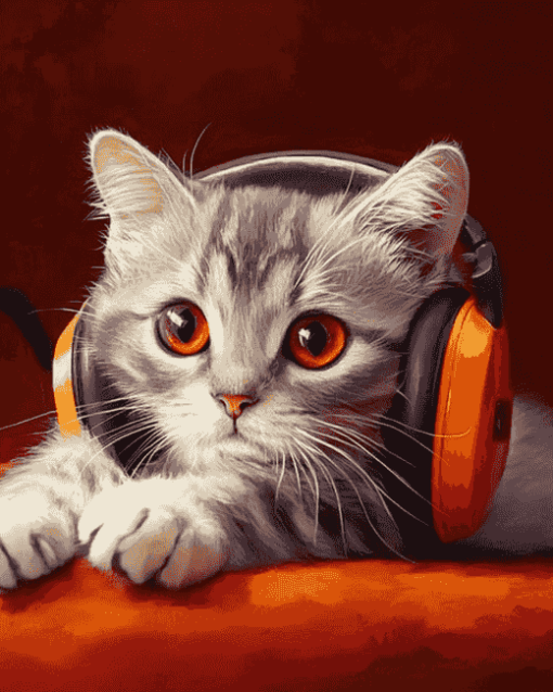 Cute Kitty Music Session Diamond Painting