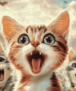 Cute Kitty Selfie Diamond Painting