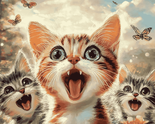 Cute Kitty Selfie Diamond Painting