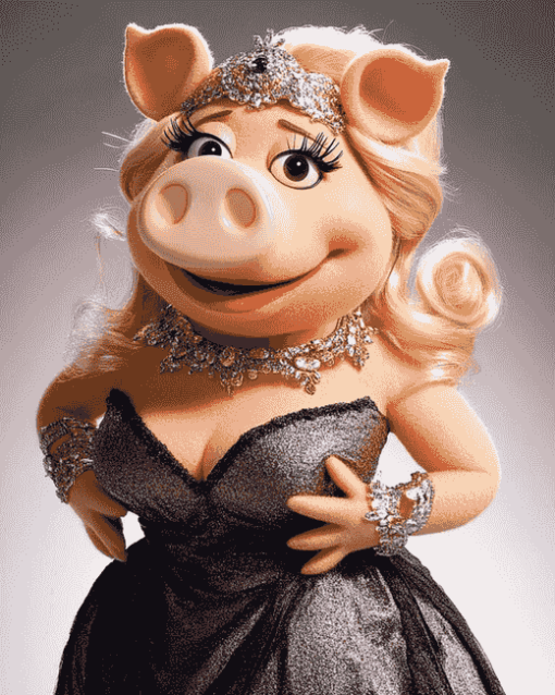 Cute Miss Piggy Cartoon Diamond Painting