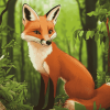 Cute Red Fox Animation Diamond Painting