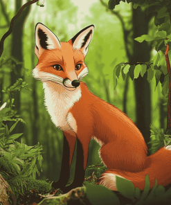 Cute Red Fox Animation Diamond Painting