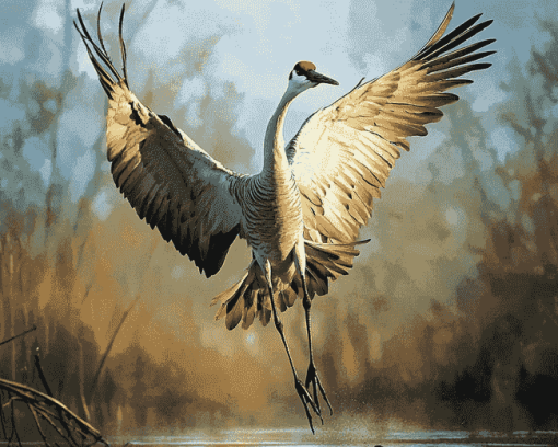 Cute Sandhill Crane Diamond Painting