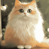 Cute Semi Longhair Cat Diamond Painting