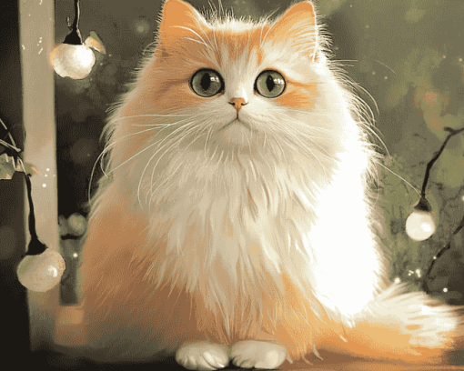 Cute Semi Longhair Cat Diamond Painting