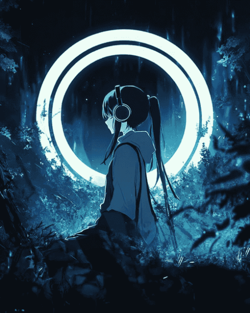 Dark Anime Girl Nightcore Diamond Painting