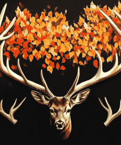 Deer Antlers Nature Diamond Painting