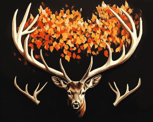 Deer Antlers Nature Diamond Painting