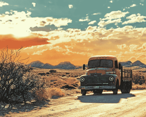 Desert Old Truck Diamond Painting