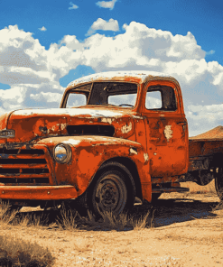 Desert Old Truck Scene Diamond Painting