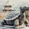 Dragon Turtle Statue in Winter Diamond Painting