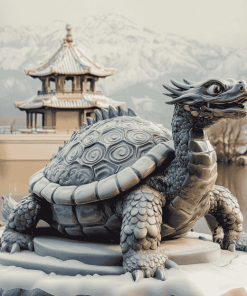 Dragon Turtle Statue in Winter Diamond Painting