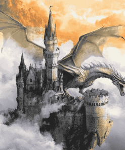 Dragon and Castle Fantasy Diamond Painting