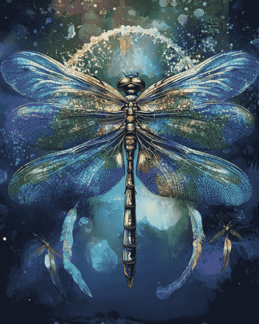 Dragonfly Dreamcatcher Diamond Painting