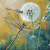 Dragonfly and Dandelion Diamond Painting