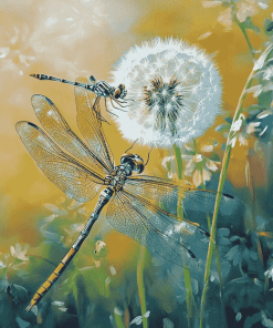 Dragonfly and Dandelion Diamond Painting