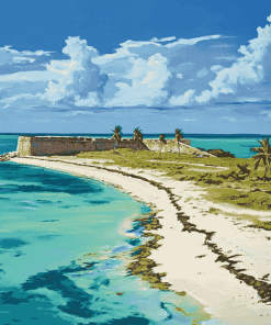 Dry Tortugas Beach Island Diamond Painting