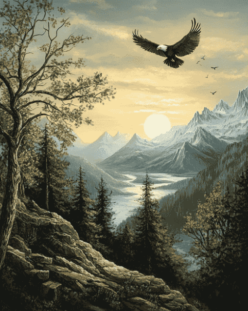 Eagles Nest Landscape Diamond Painting