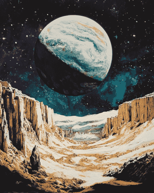 Earth Rise Planetary Diamond Painting