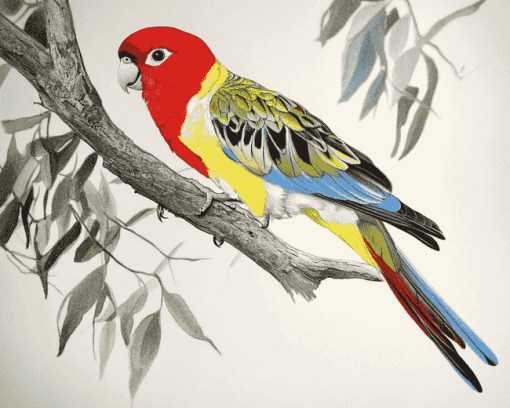 Eastern Rosella Parrots Diamond Painting